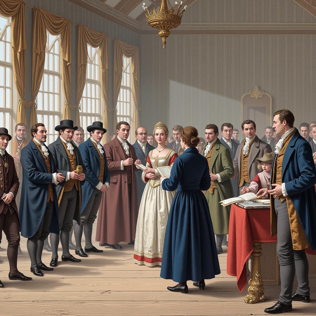 Historical depiction of a membership ceremony