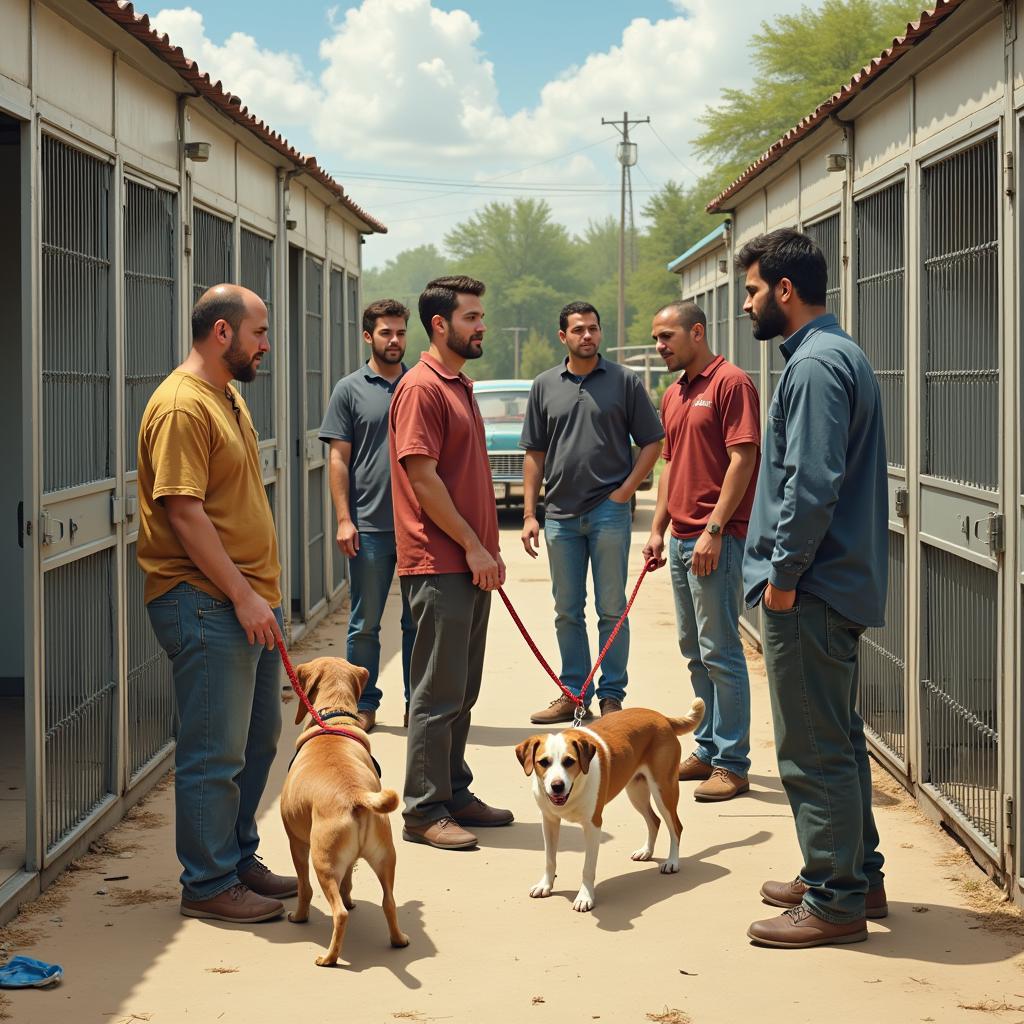 Men Volunteering at an Animal Shelter