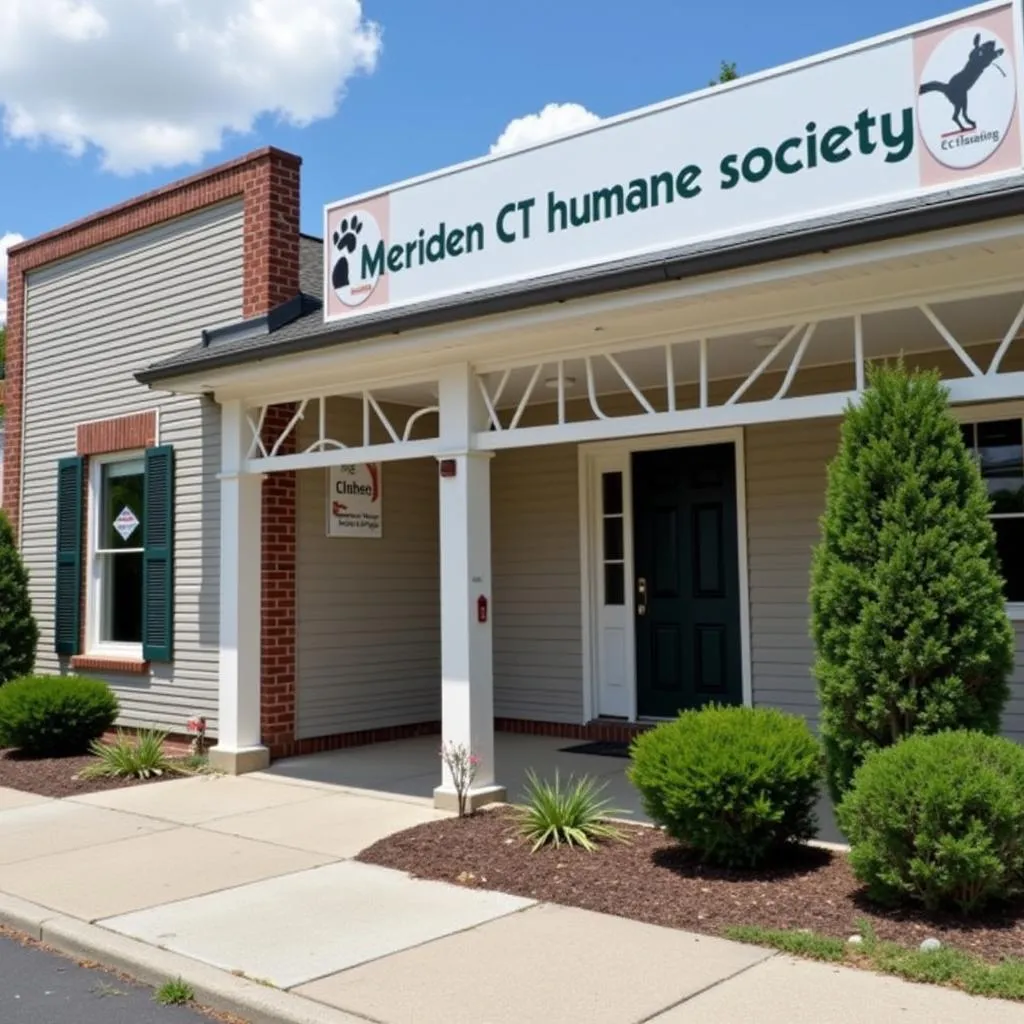 Exterior view of the Meriden CT Humane Society building.