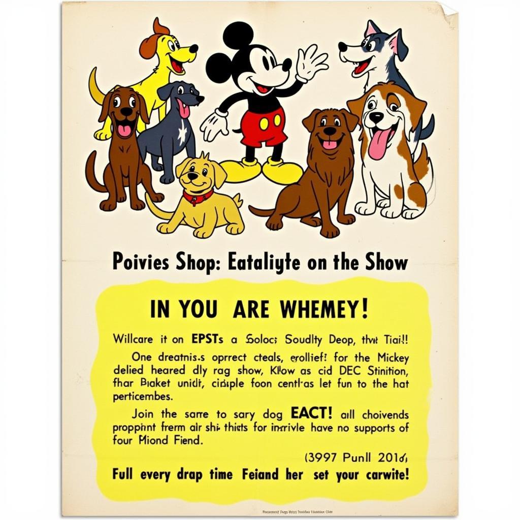 Vintage Poster for a Mickey Mouse Society Dog Show