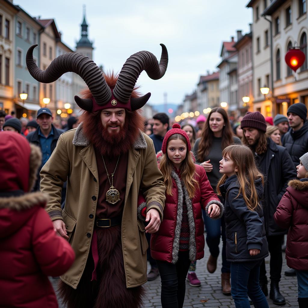 Modern Krampus Festival with Diverse Participants