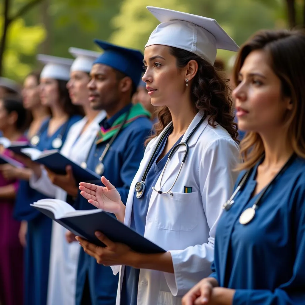 Modern Medical Professionals Taking the Hippocratic Oath