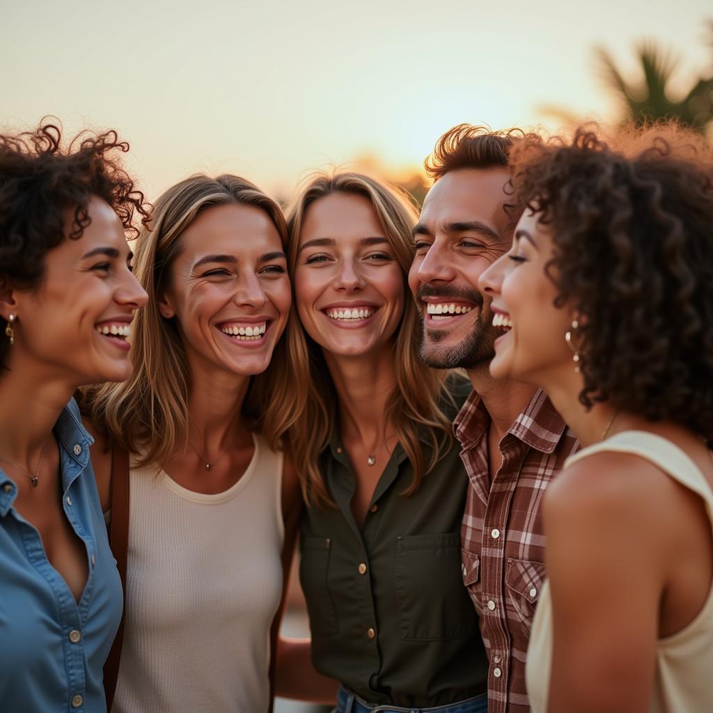 Friends laughing and enjoying each other's company