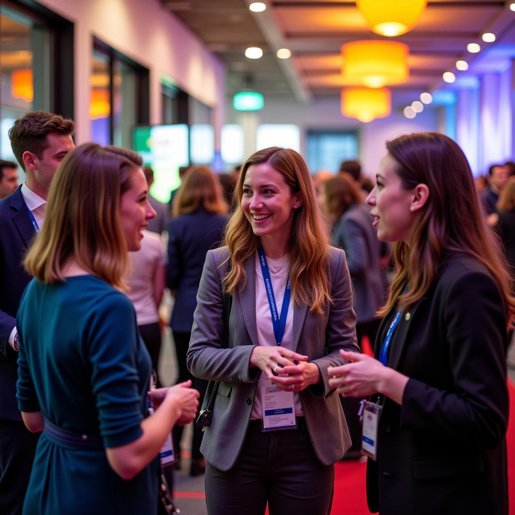 Attendees networking during a break at the National Autistic Society Conference