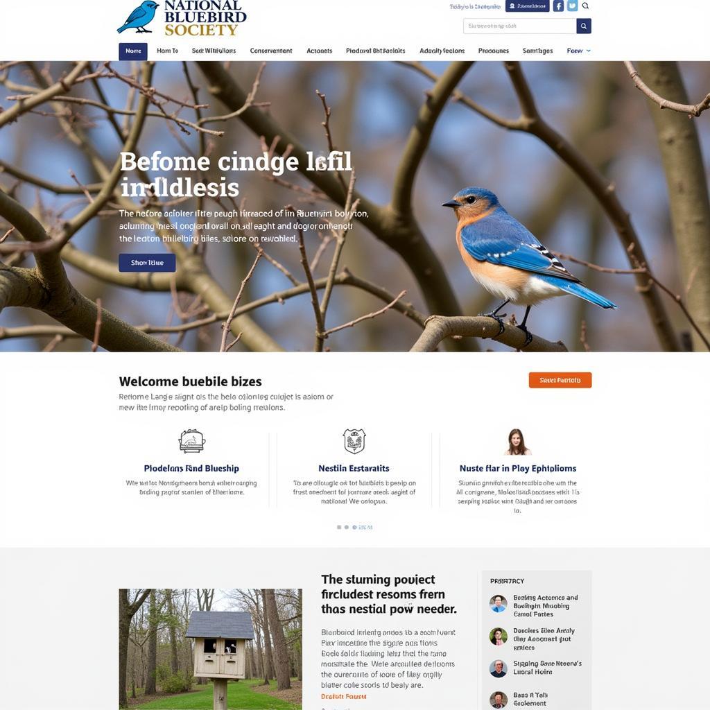 National Bluebird Society website homepage