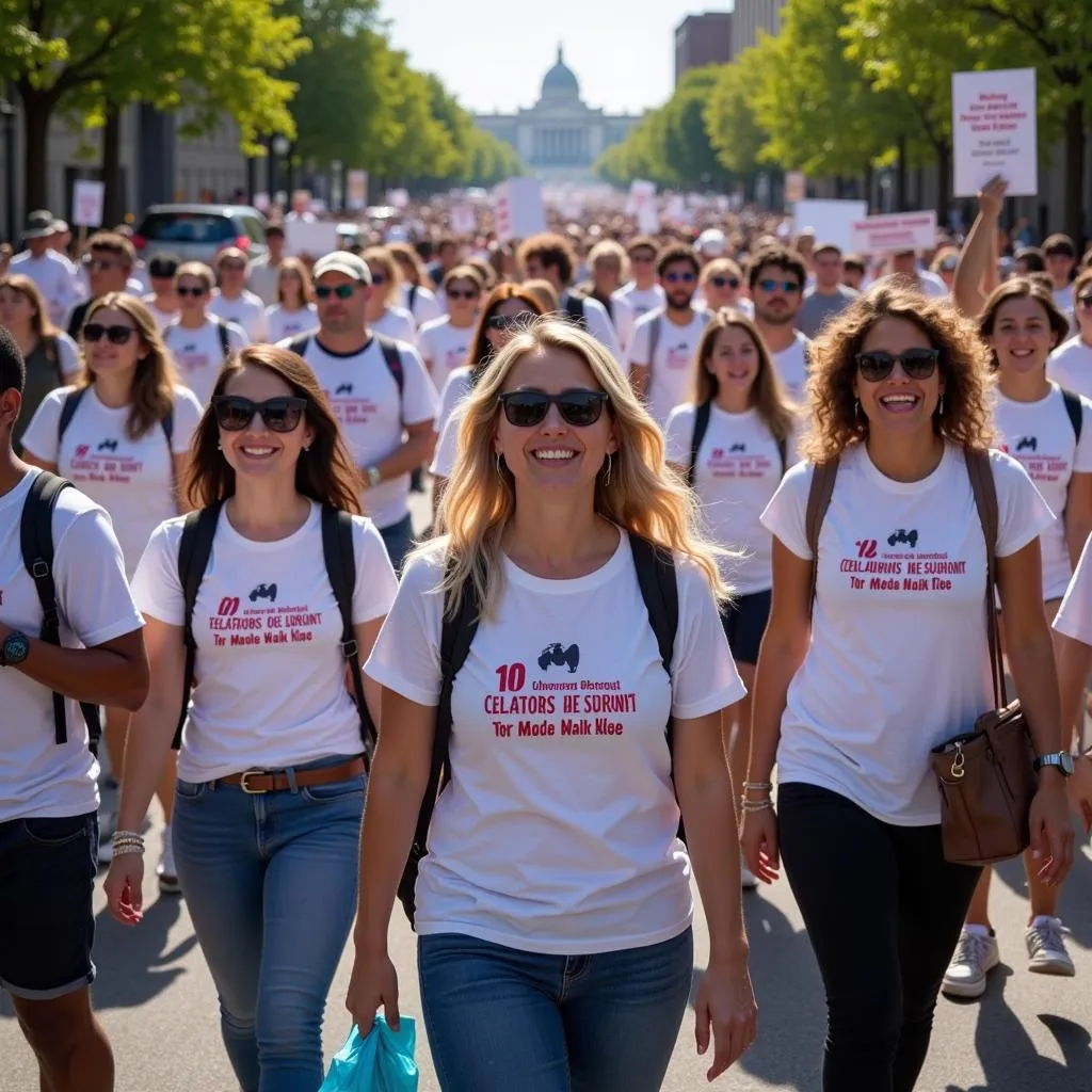 Participants walking together at the National Brain Tumor Society Walk