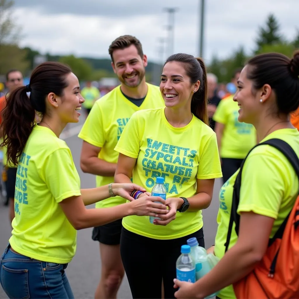 Volunteers and staff members offering support at the National Brain Tumor Society Walk