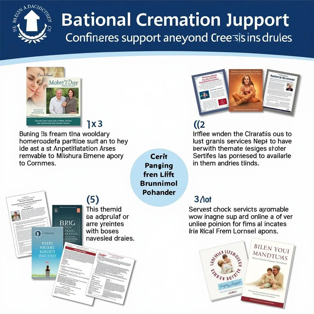 Selection of grief support brochures and materials at National Cremation Society Richfield