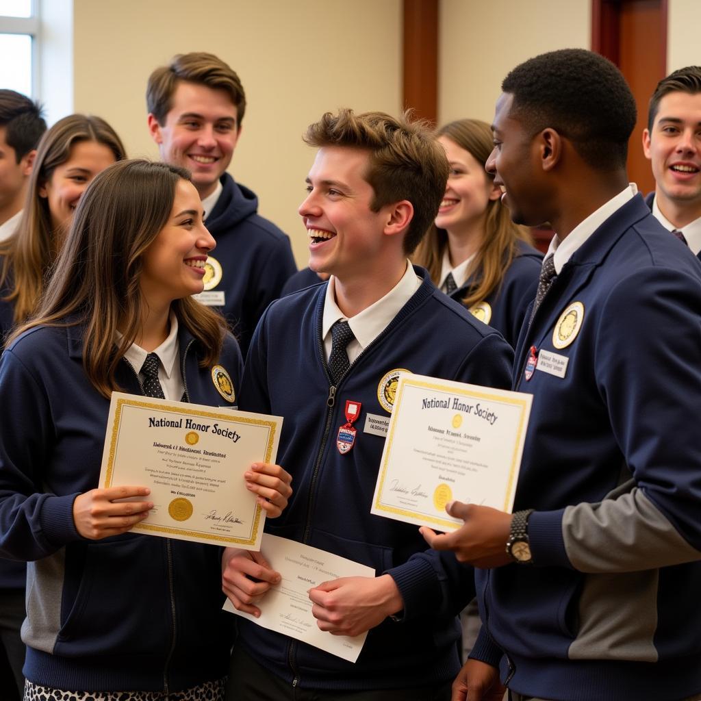 National Honor Society Students Celebrating 