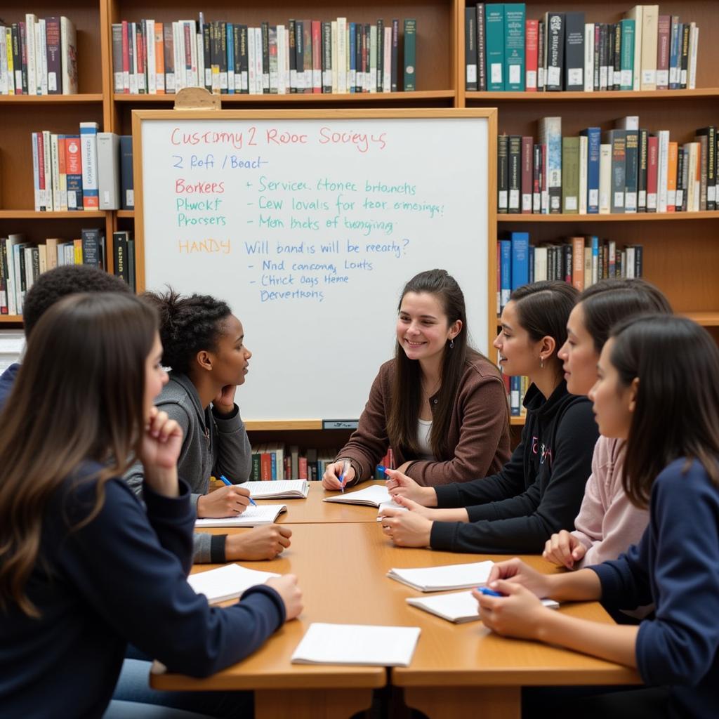 National Honor Society members brainstorming a service project