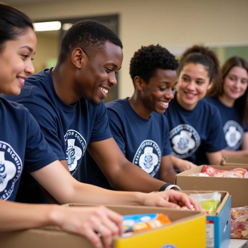 Students volunteering for National Honor Society