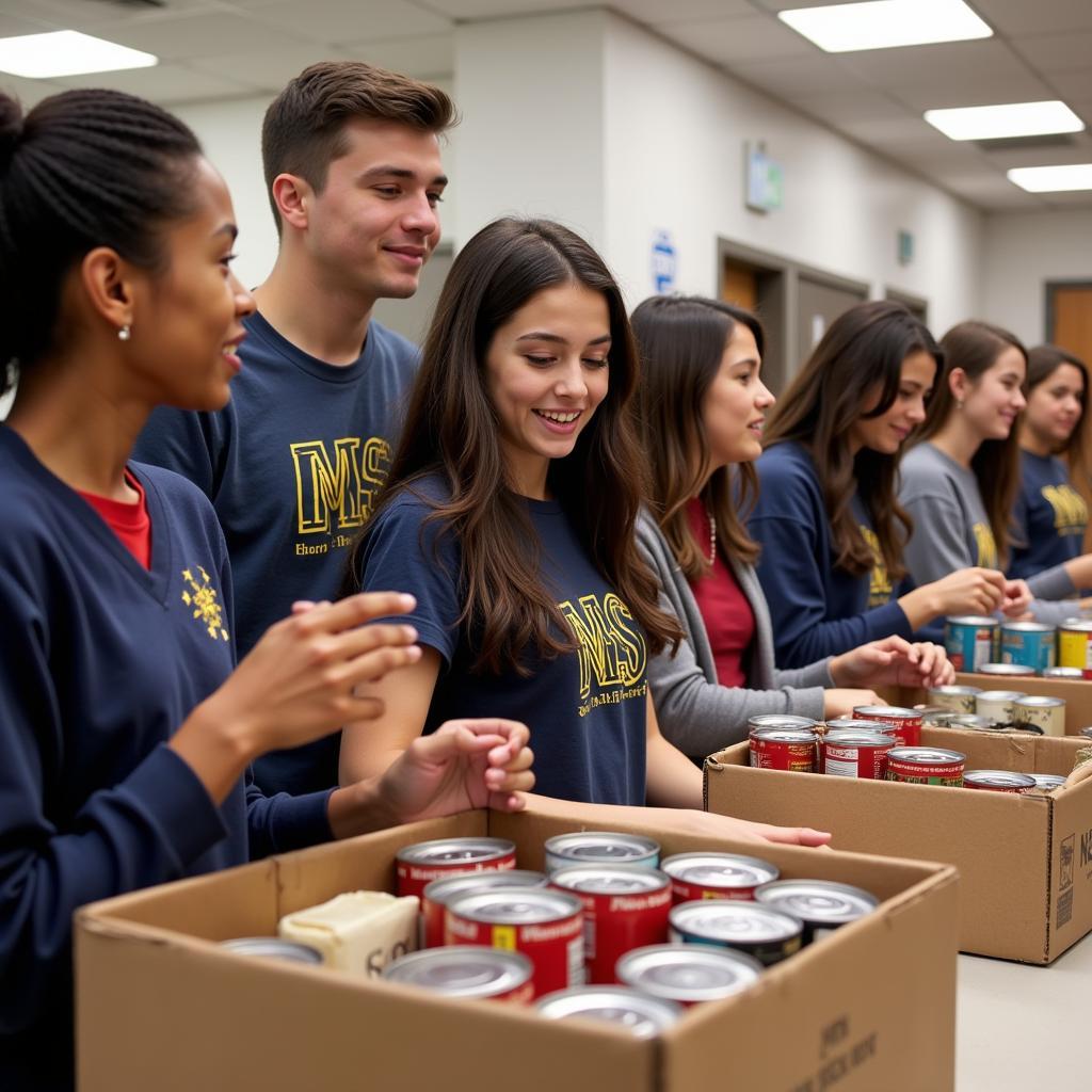 National Honor Society Students Volunteering