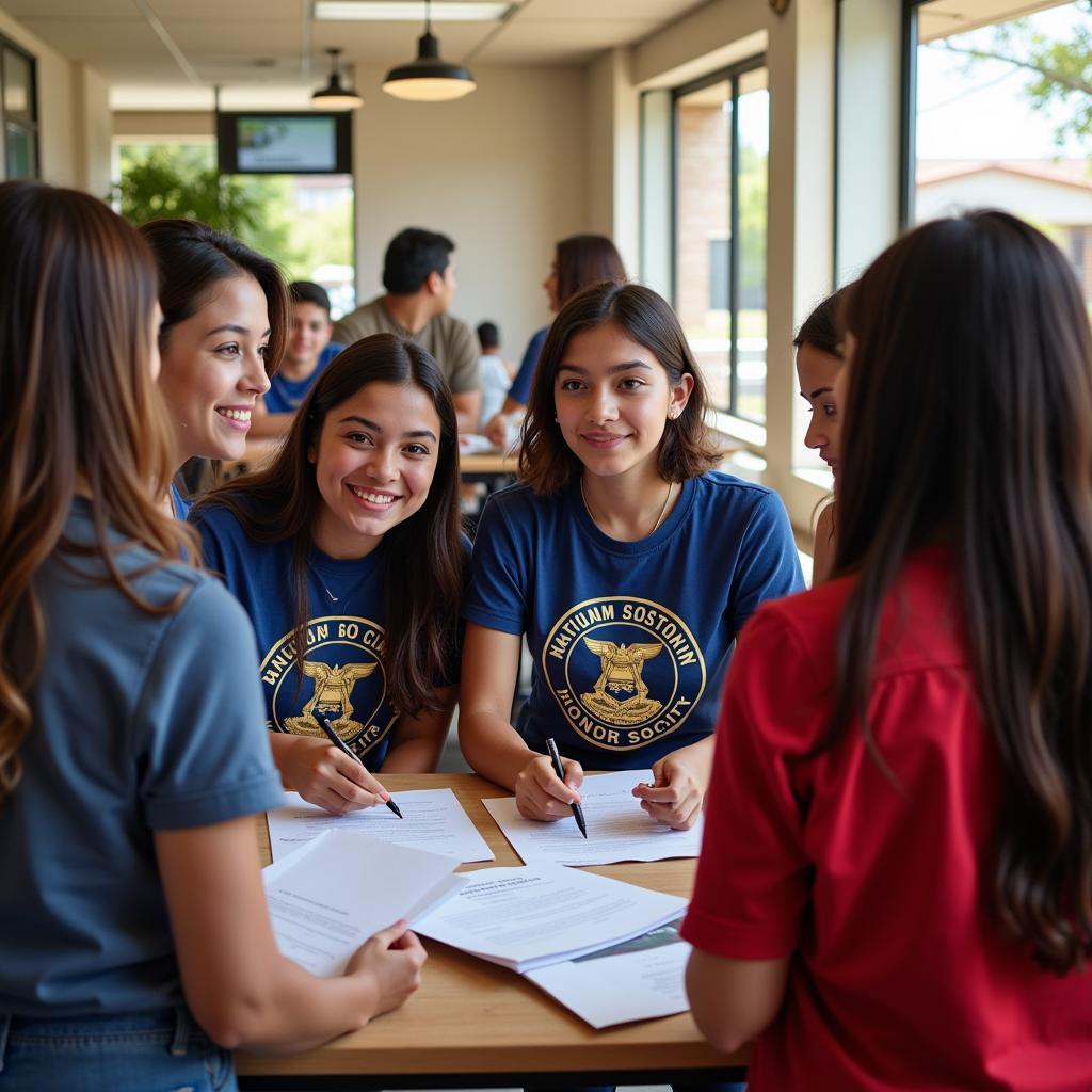 National Honor Society Students Volunteering