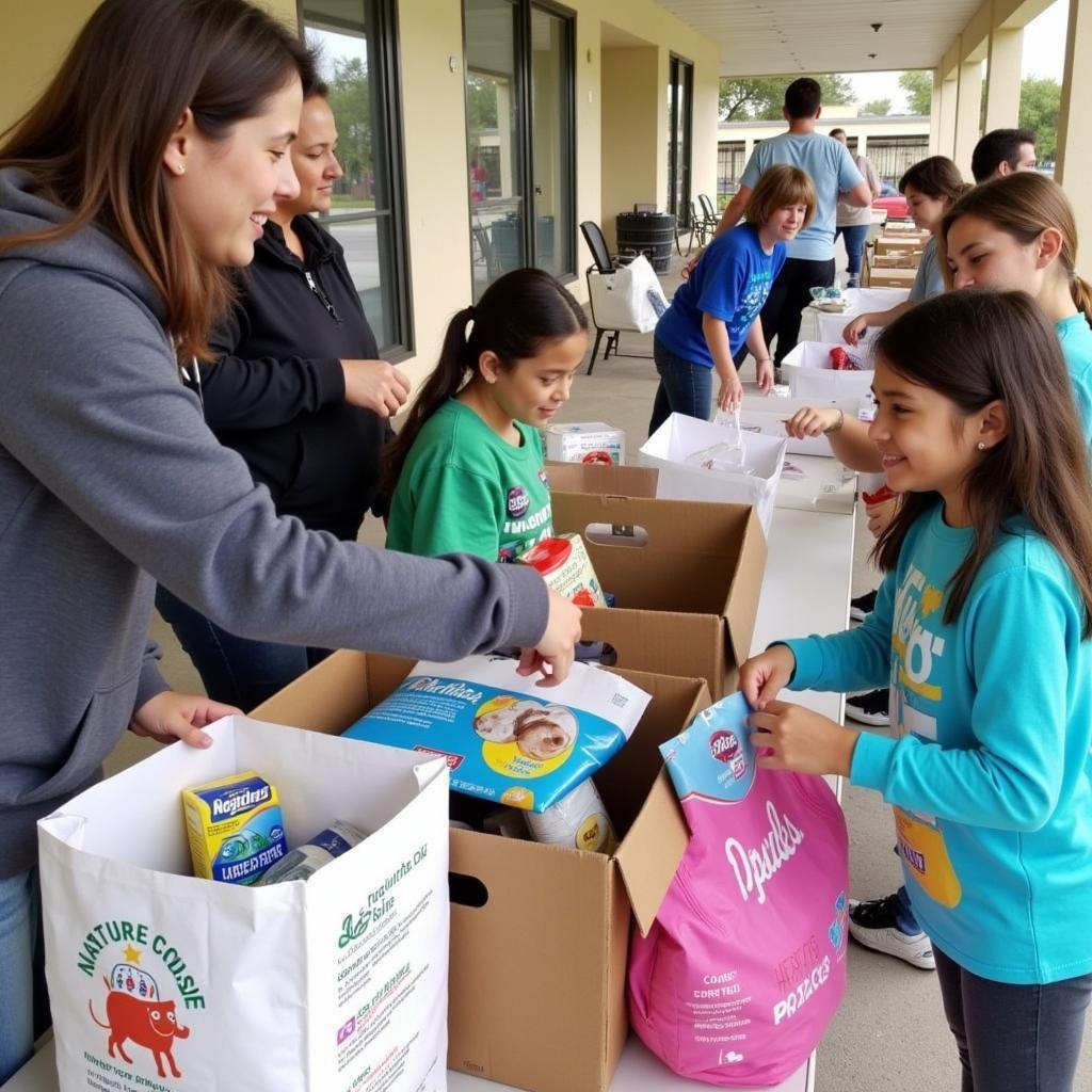 Community members participating in a donation drive for the Nature Coast Humane Society