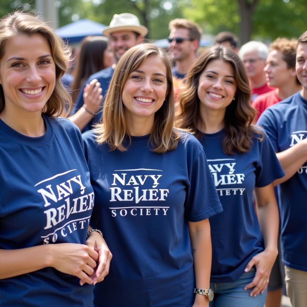 Volunteers at a Navy Relief Society event