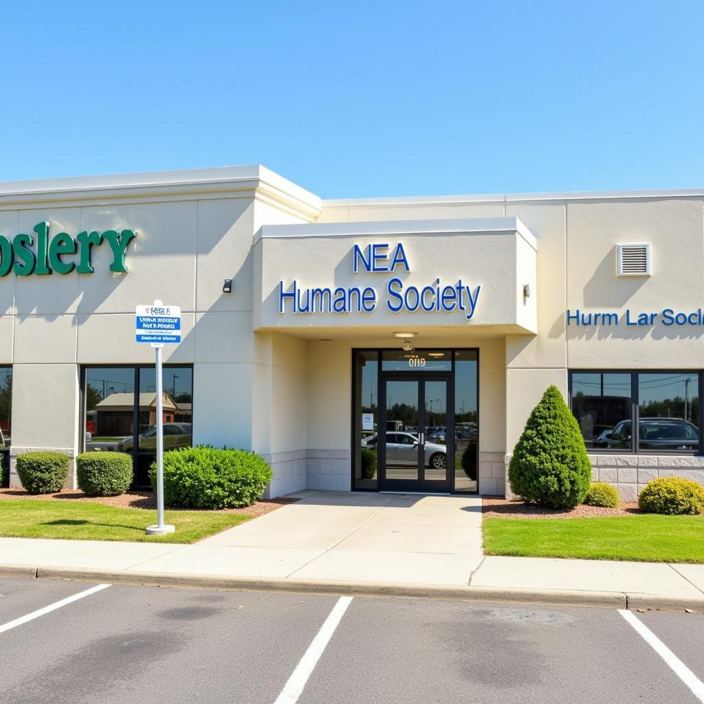 Modern, welcoming exterior of the NEA Humane Society building in Jonesboro AR