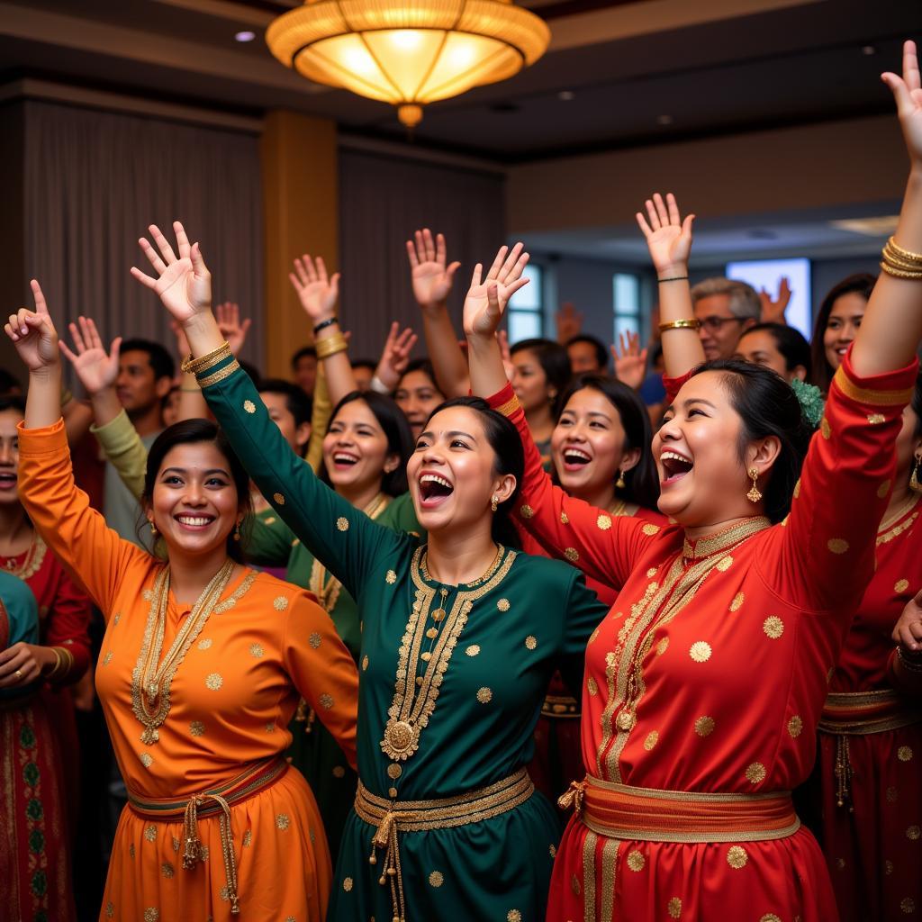 Nepalese Society of Texas members celebrating their cultural heritage