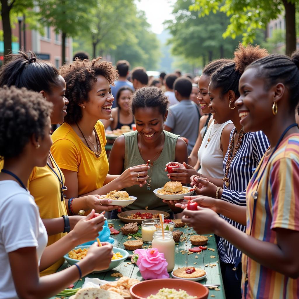 Diverse group of people from St. Louis gathered for a community event