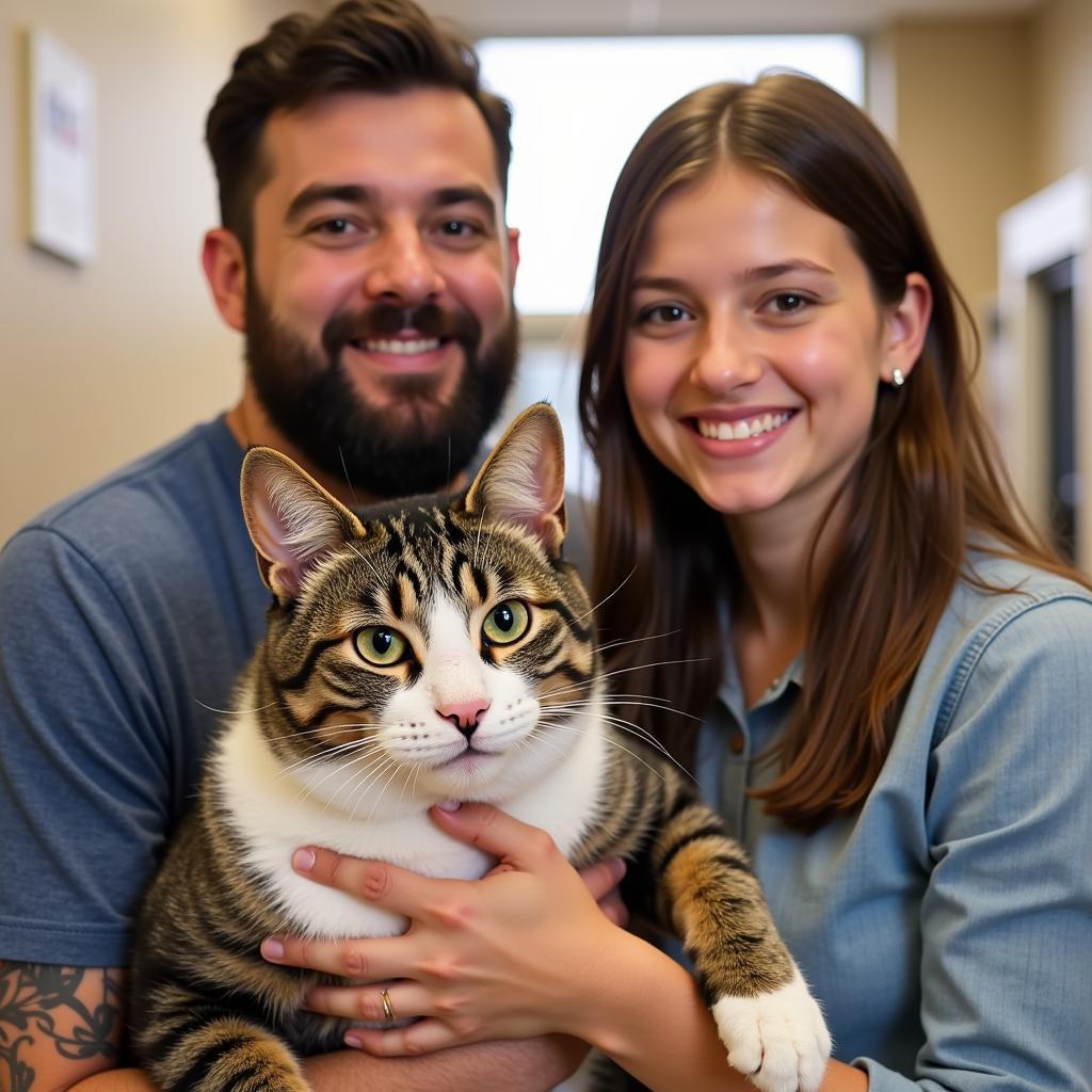 Cat being adopted at Newton County Humane Society