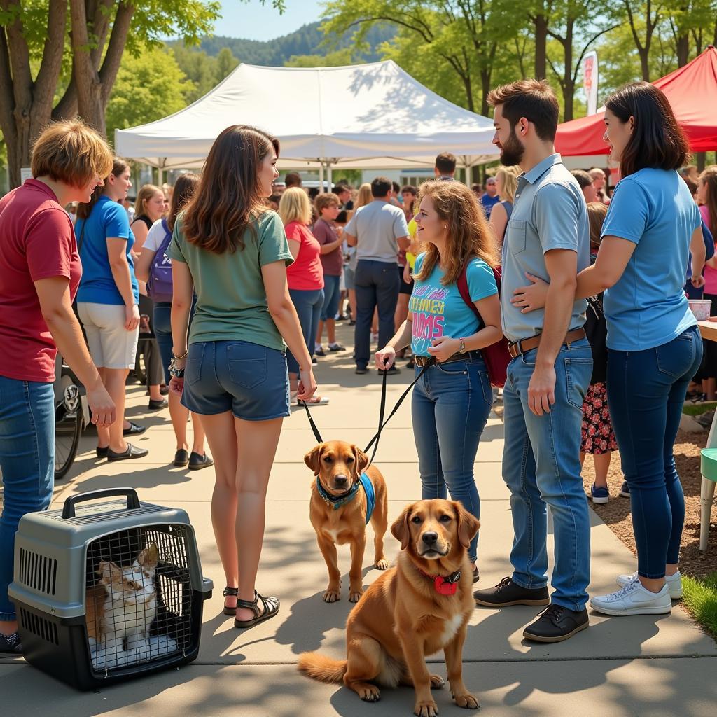 A heartwarming scene at an NFSAW adoption event