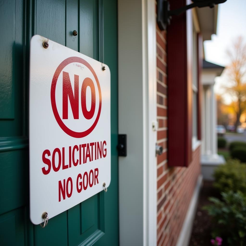 A "No Solicitation" Sign on a Residential Property