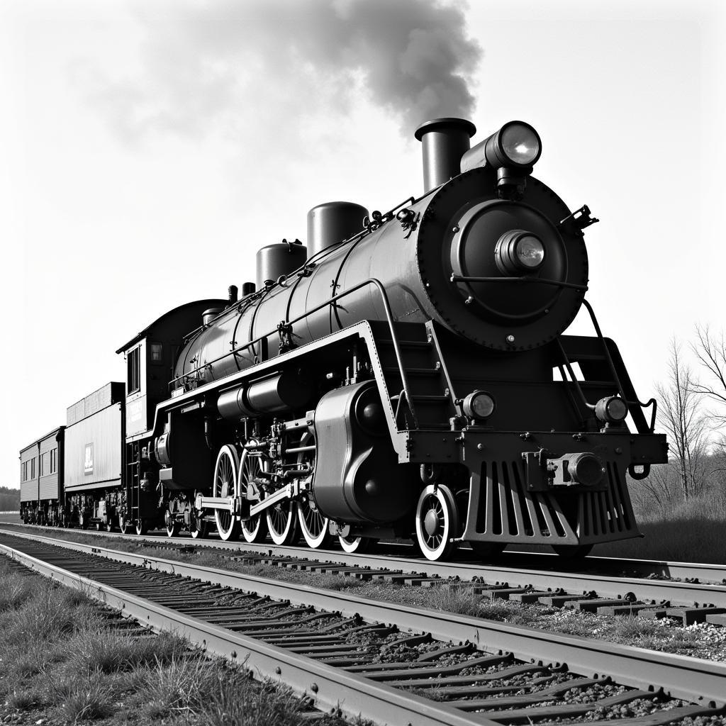 A vintage photograph of a Norfolk and Western steam locomotive