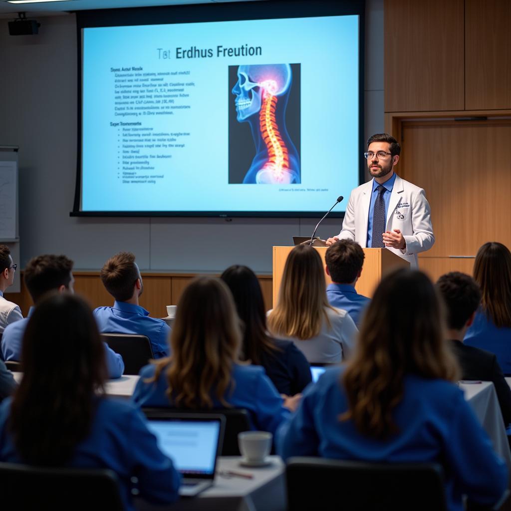 Spine surgeon presenting research at the North American Spine Society Meeting