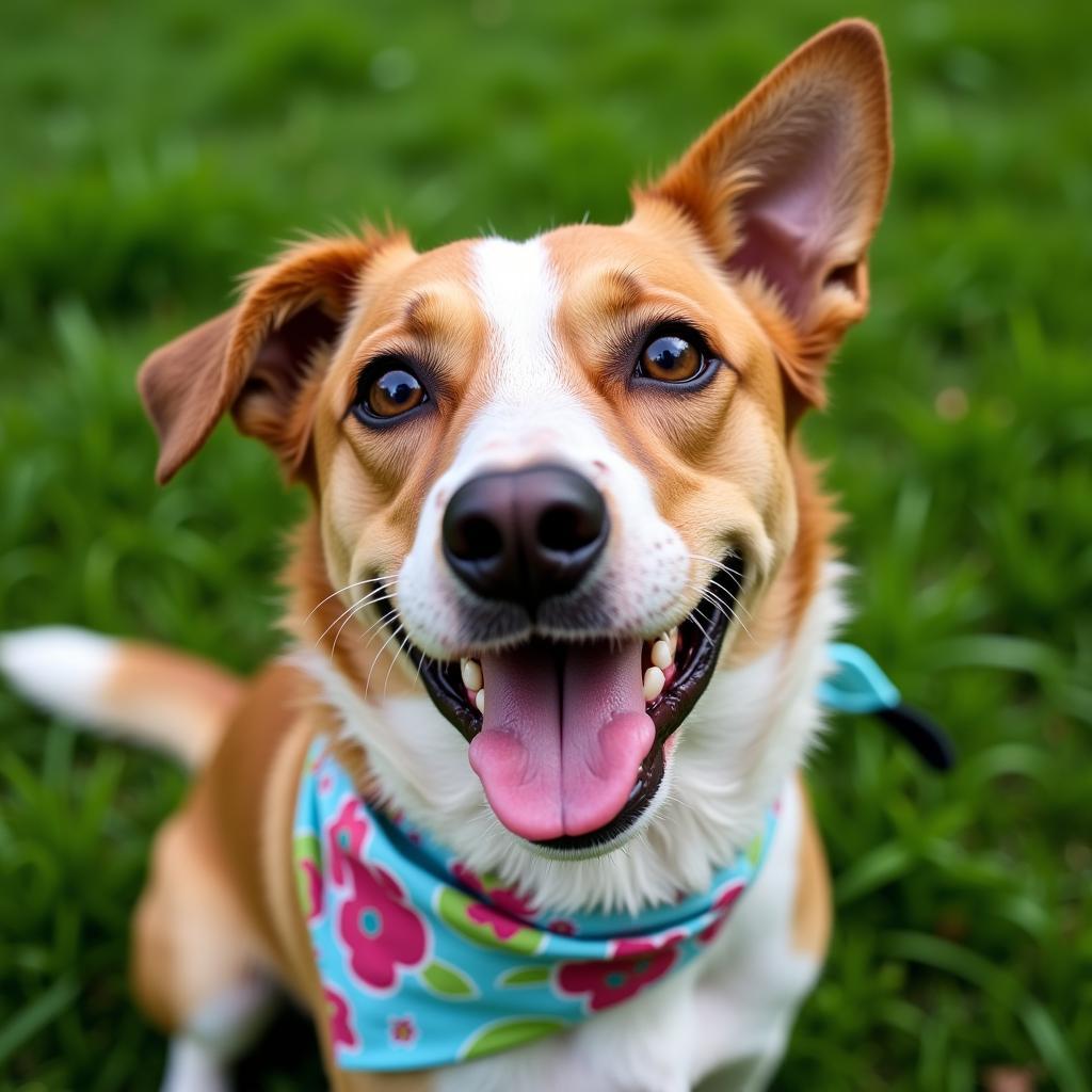 Smiling dog portrait