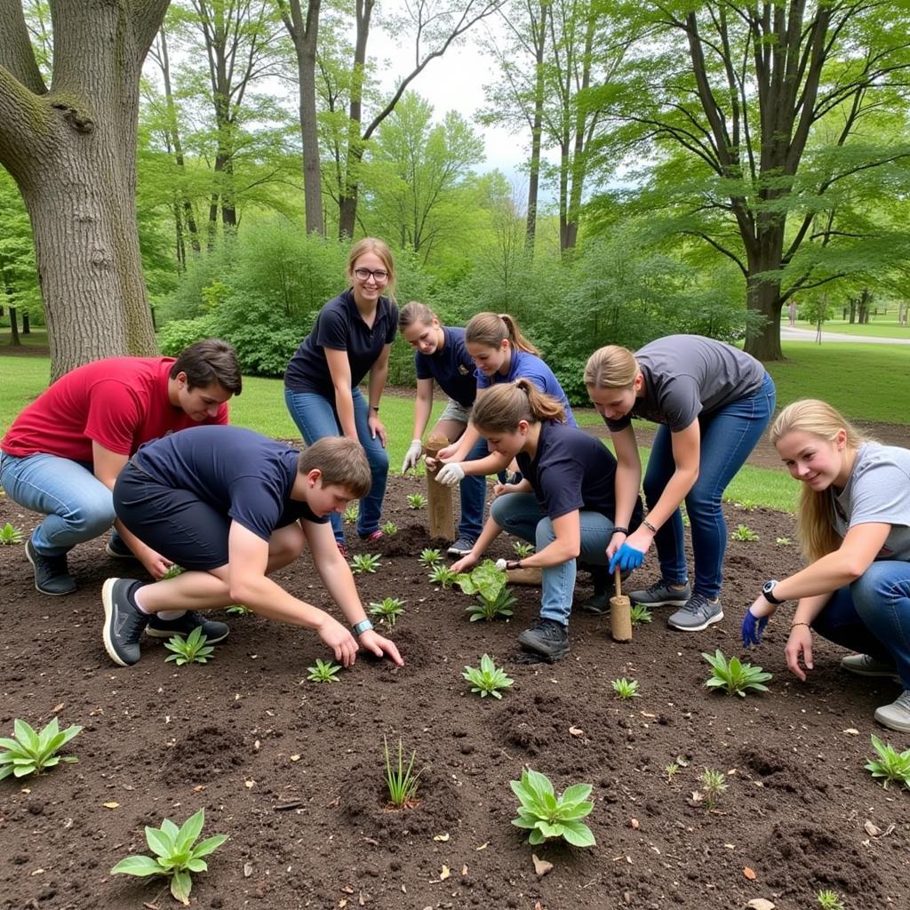 NSLS members volunteer at a local community garden