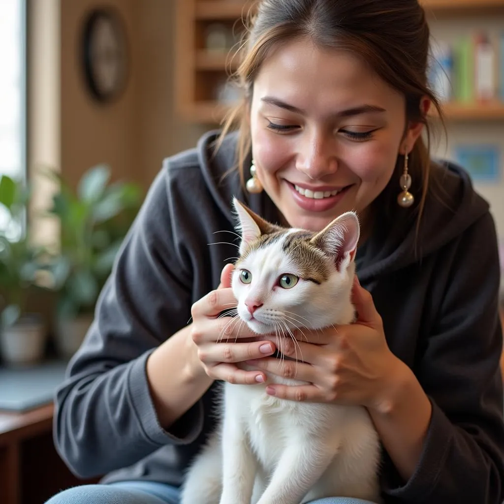 Volunteer Cuddling Cat