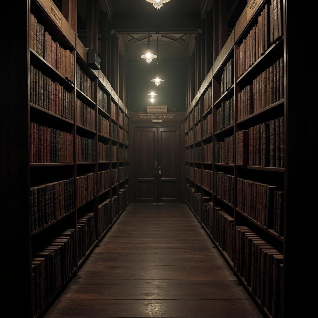 Old library with books on paranormal research