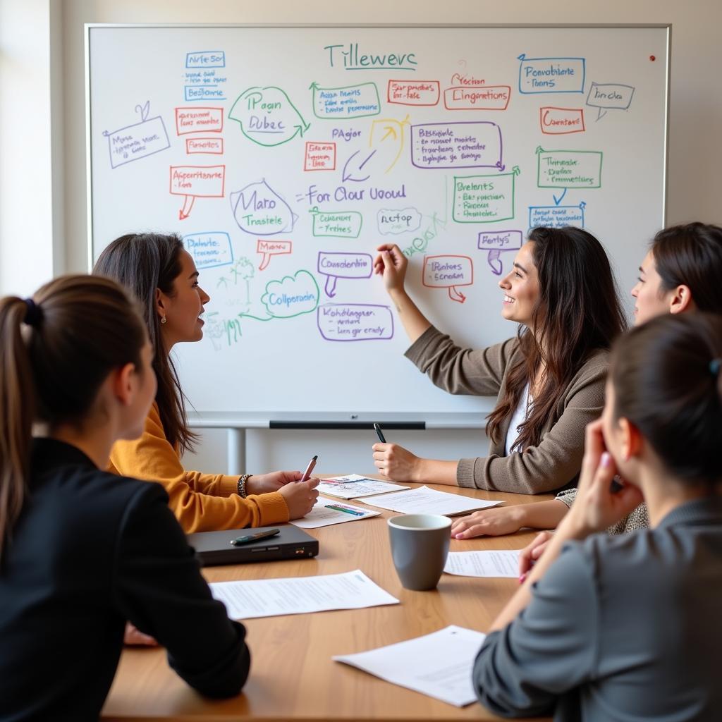 Group of diverse individuals collaborating online on a peacebuilding project