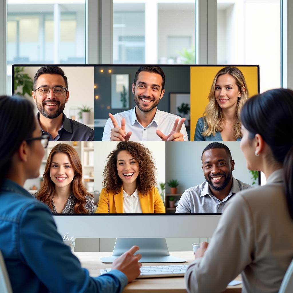 People from different backgrounds engaging in a respectful online discussion, fostering understanding.