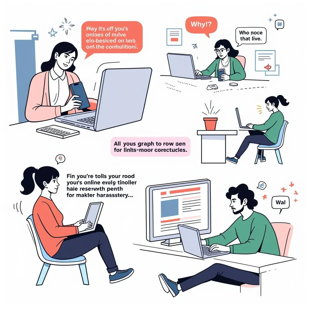 Illustration depicting online harassment