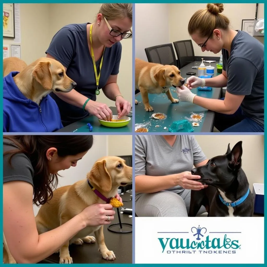 Volunteers at the Opelika Humane Society providing care and comfort to animals