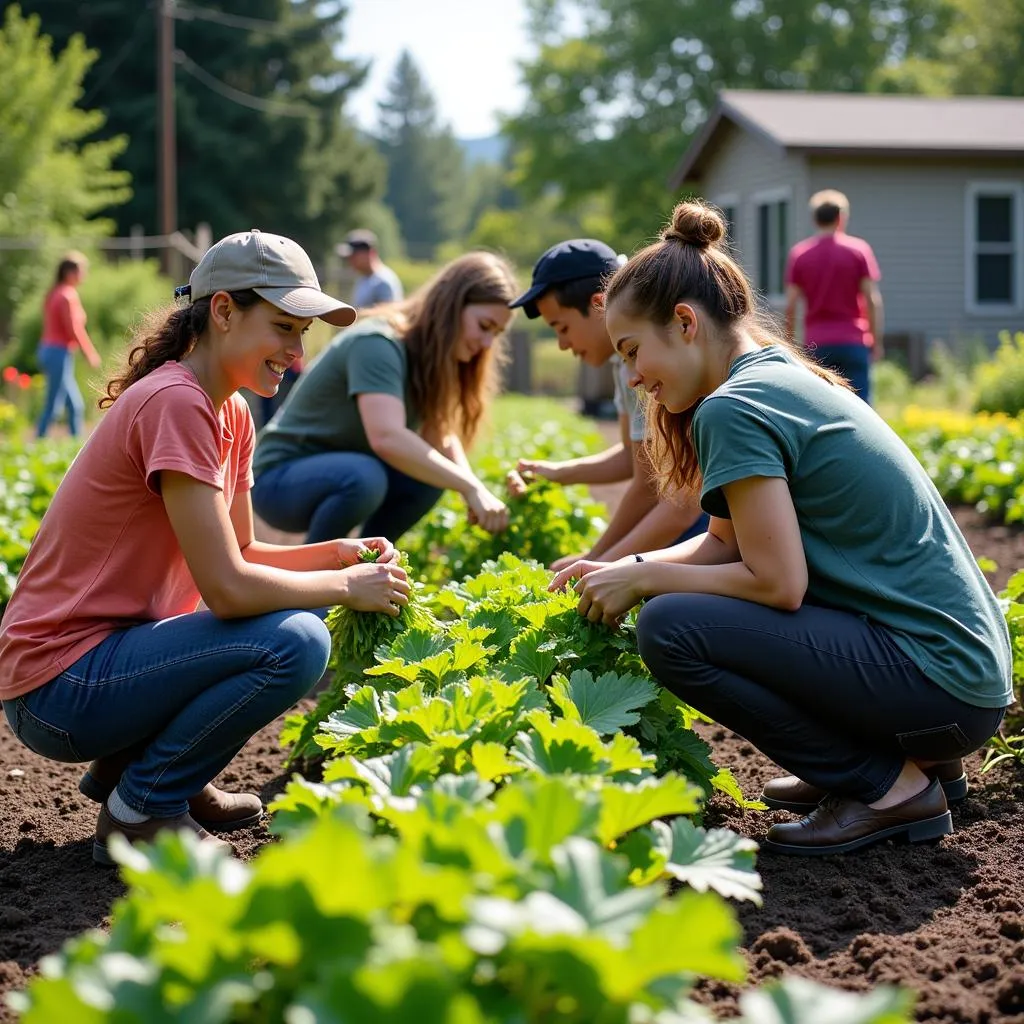 Community Garden Volunteers in Oregon