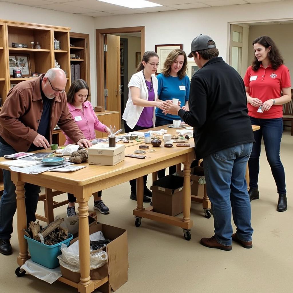 Volunteers working at the Overland Park Historical Society