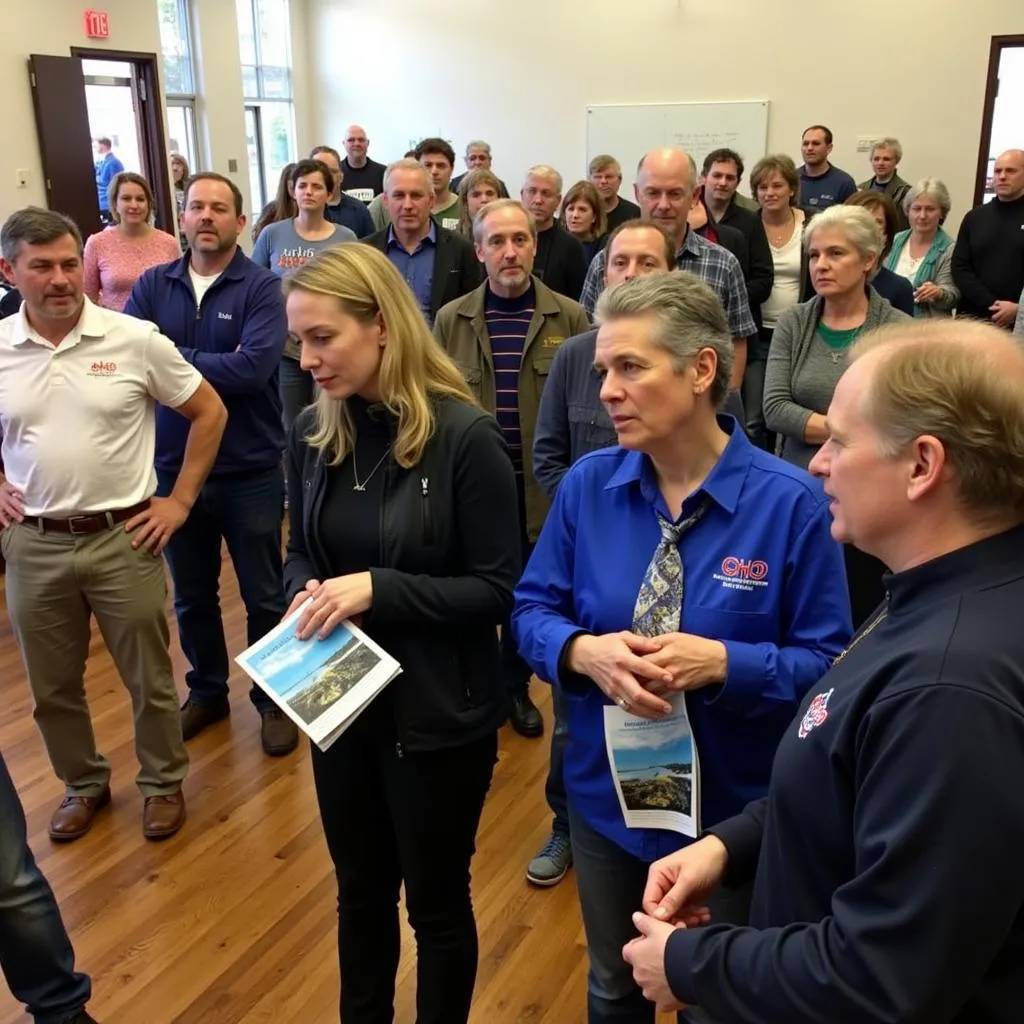 Community members gathered at an Oyster Society meeting