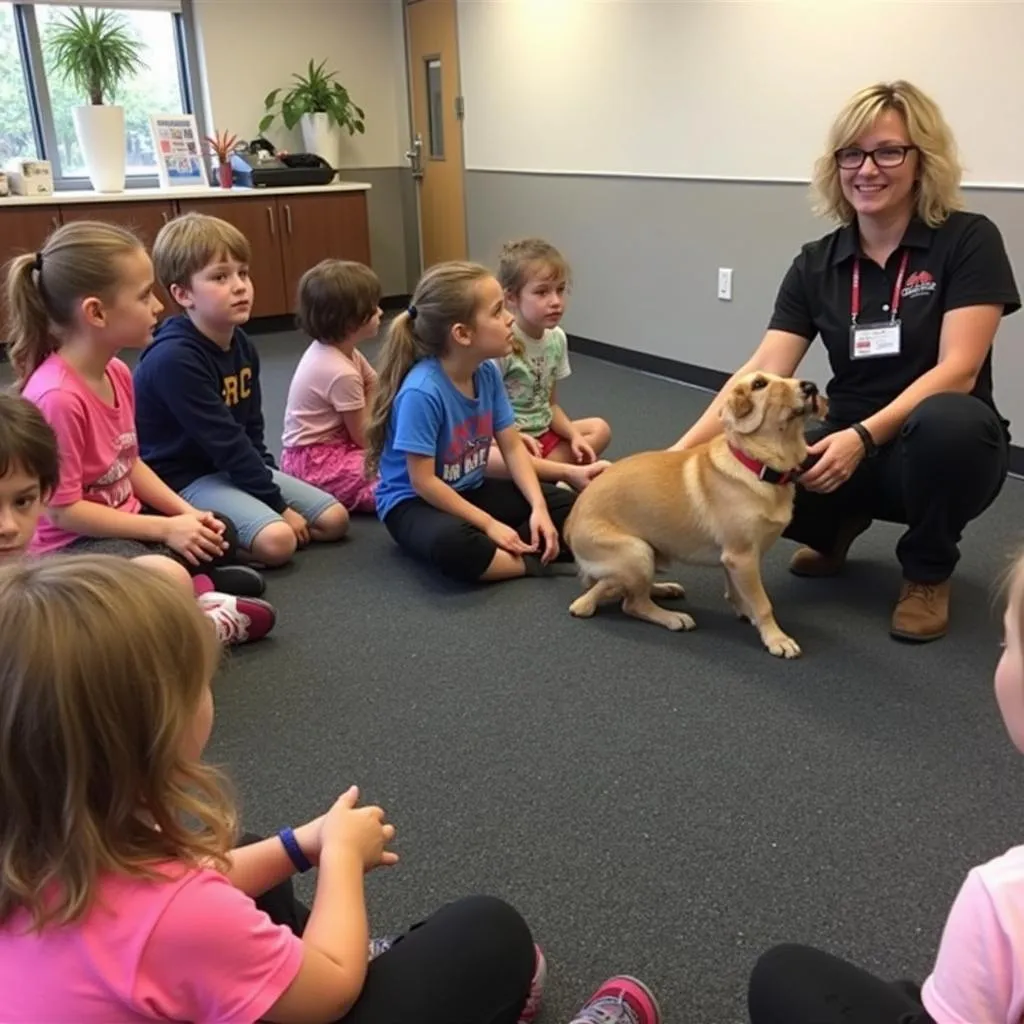 Children participating in a Papago Park Humane Society education program