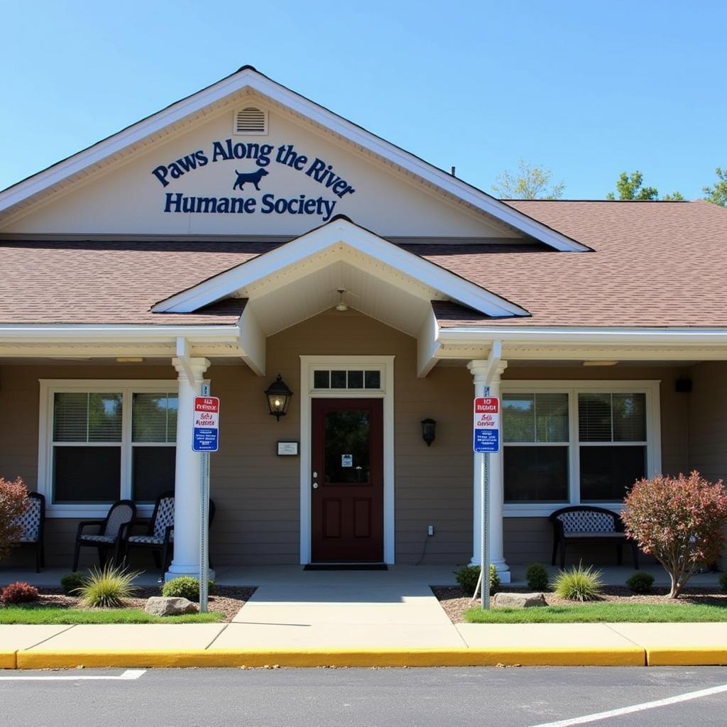 Exterior view of Paws Along the River Humane Society