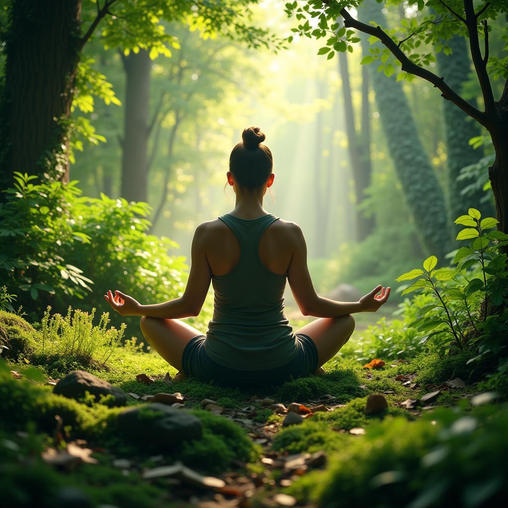 A Person Meditating in Nature