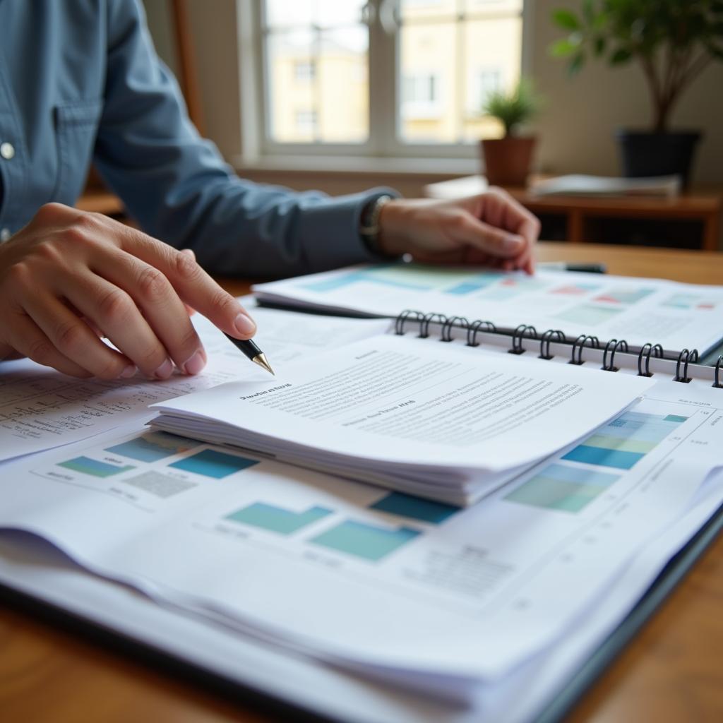  A person meticulously organizing and reviewing their financial documents.