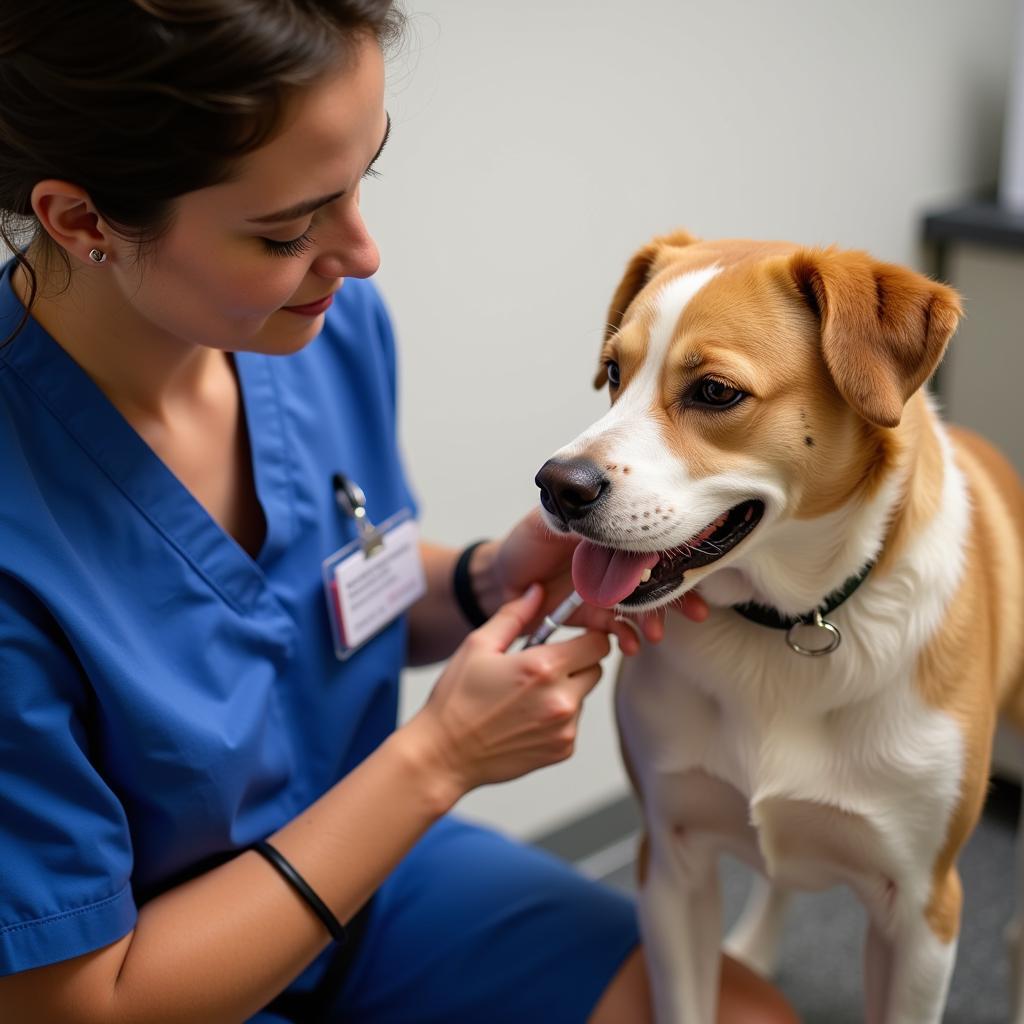 Pet Receiving Vaccination at Humane Society of Utah