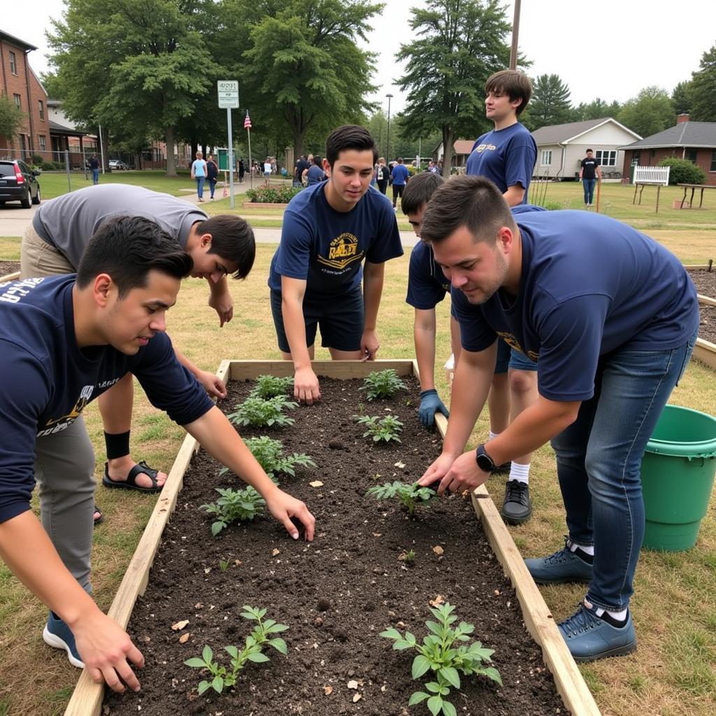 Phi Eta Sigma members participating in community service