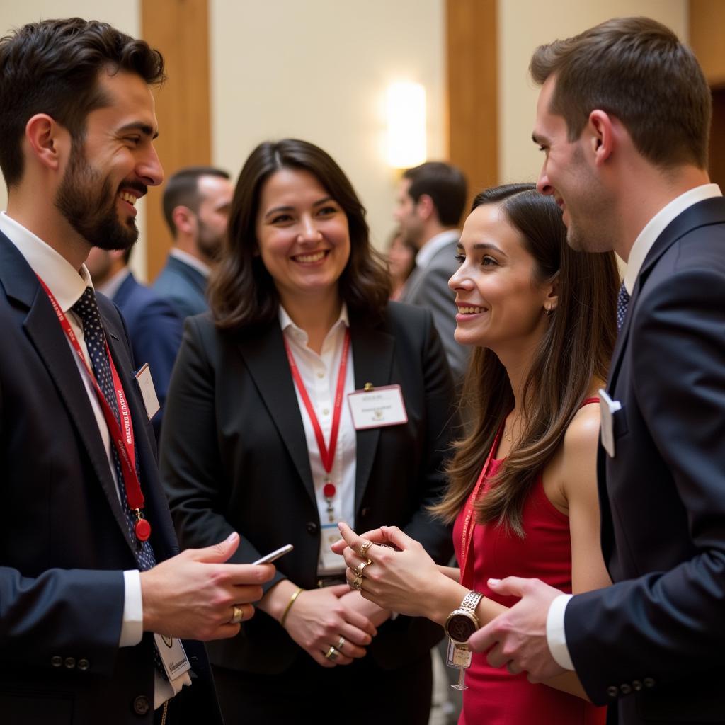 Phi Eta Sigma members networking at an event