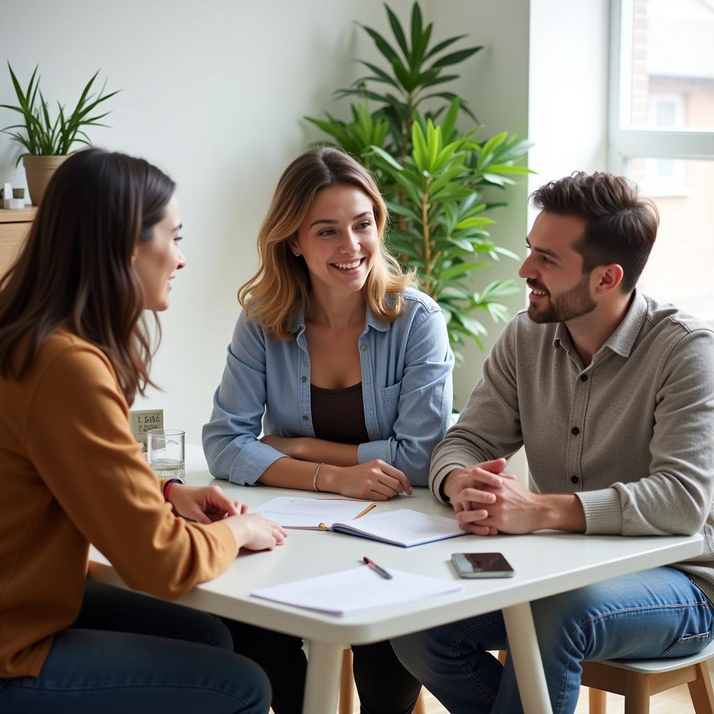 Family meeting with a funeral director