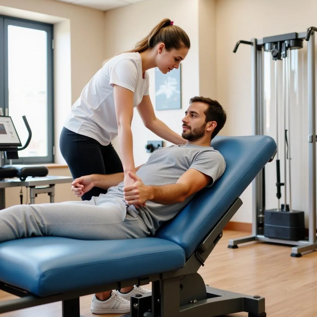 Physical Therapy Exercises in a Rehabilitation Center