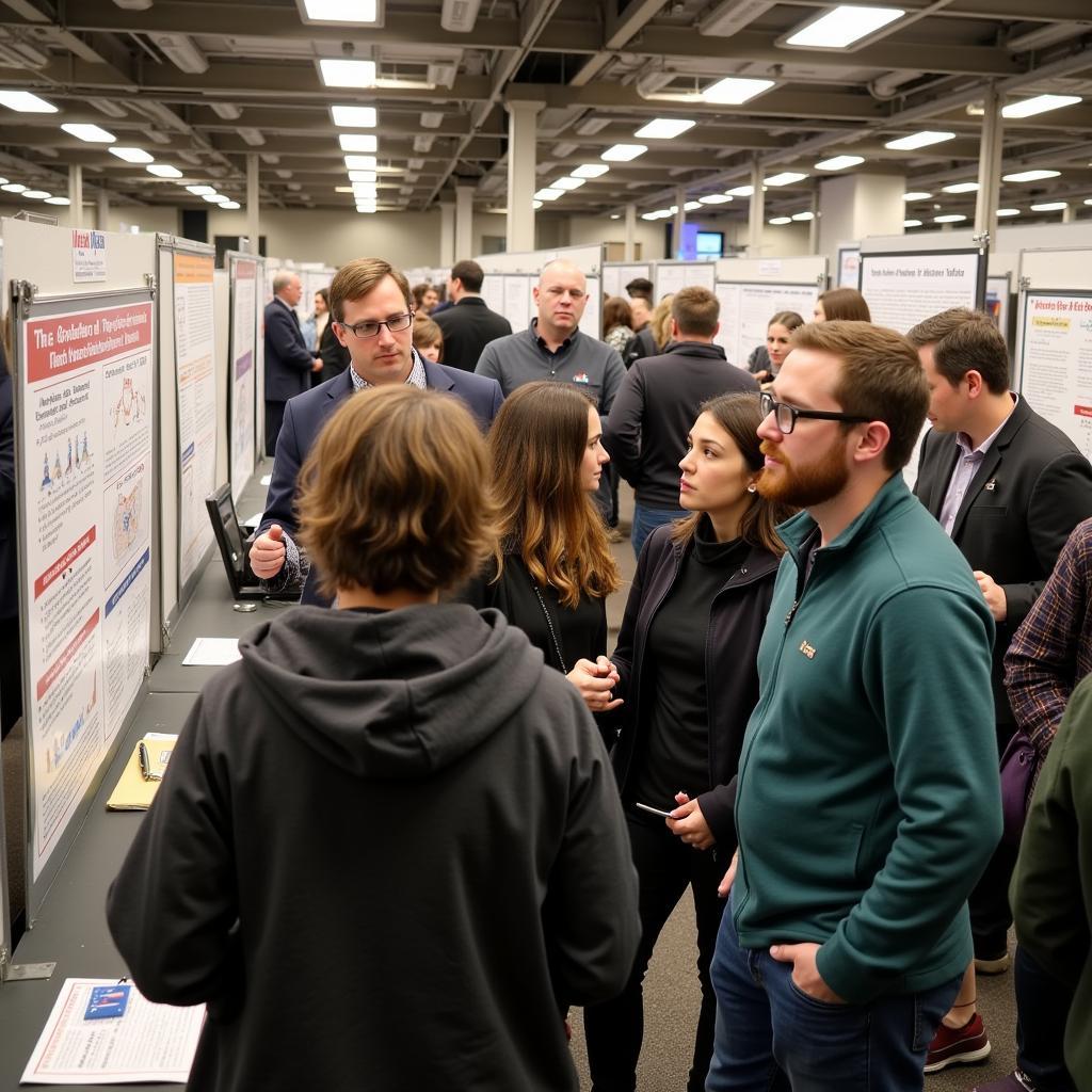 Physicists presenting their research at the APS March Meeting