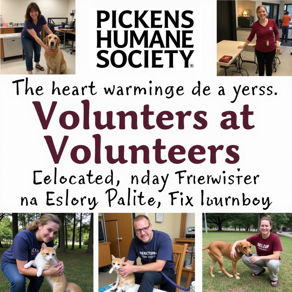 Volunteers interacting with animals at Pickens Humane Society