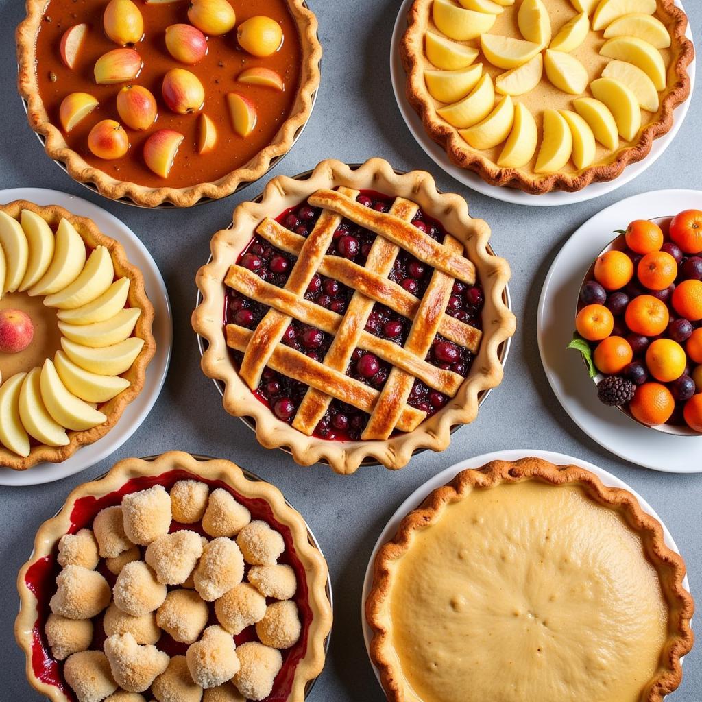 A variety of pies available for delivery